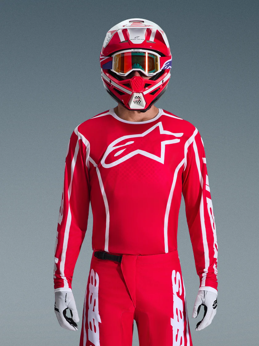 Traje Alpinestars Fluid Apex red white