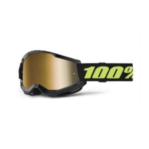 Gafas 100% Strata negra lente dorada