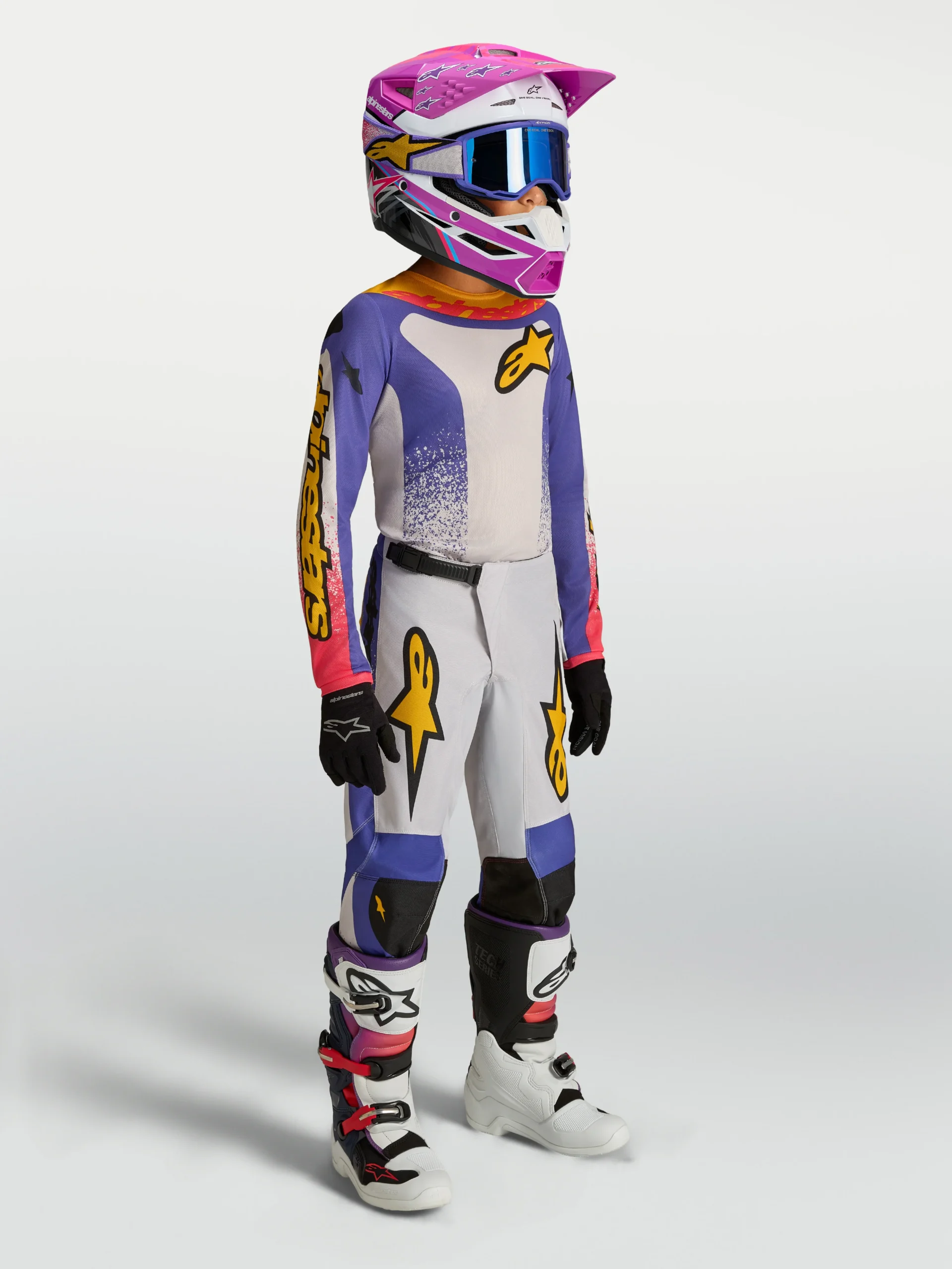 Conjunto Alpinestars niño Fluid Drag lila - Imagen 3