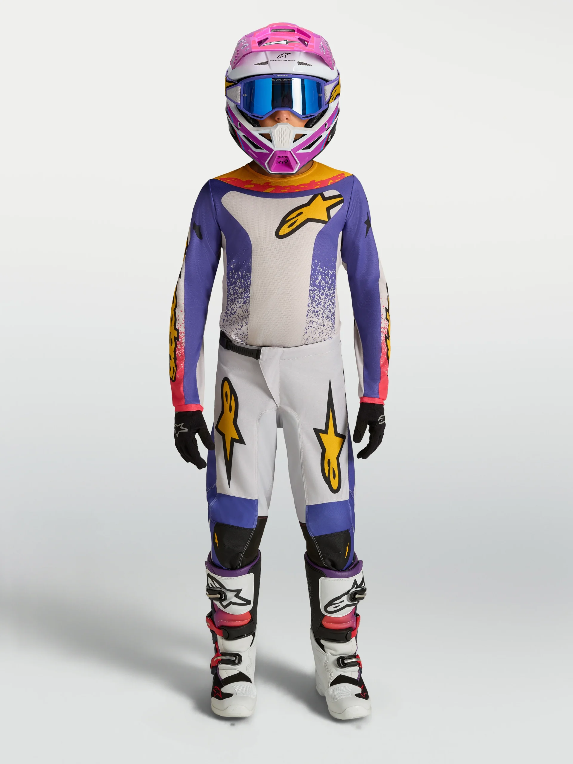 Conjunto Alpinestars niño Fluid Drag lila
